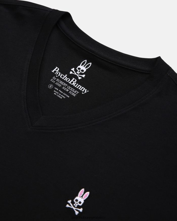camiseta clásica con cuello en v grande y alto para hombre negroR46422442 Psycho Bunny