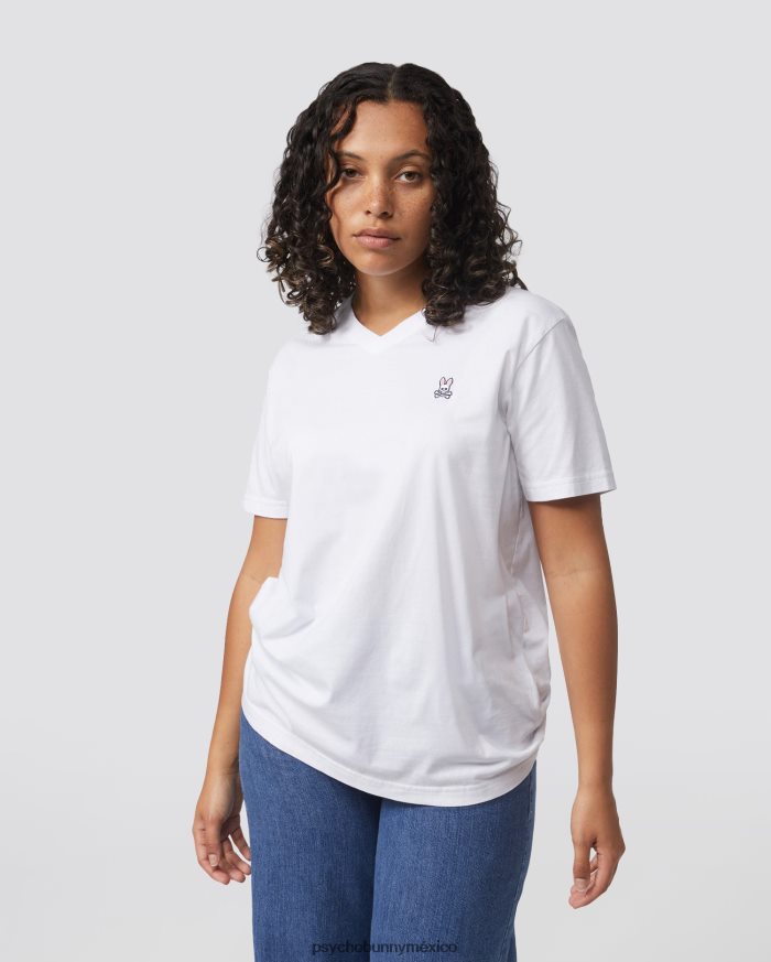 camiseta clásica con cuello en v para hombre blancoR46422276 Psycho Bunny