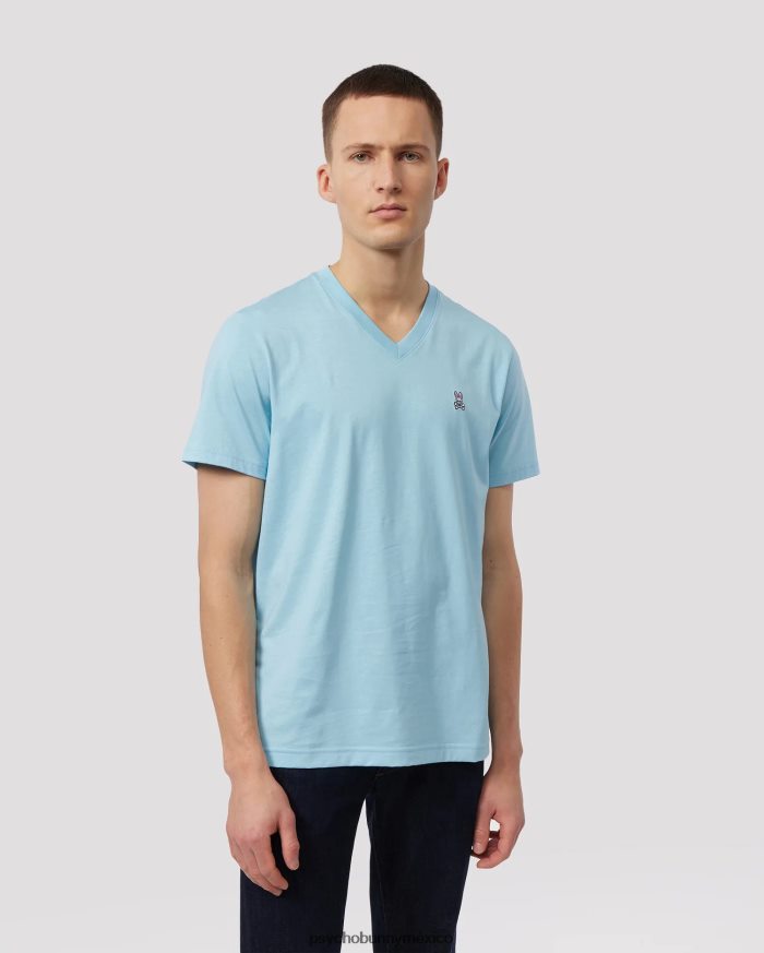 camiseta clásica con cuello en v para hombre cielo azulR46422130 Psycho Bunny