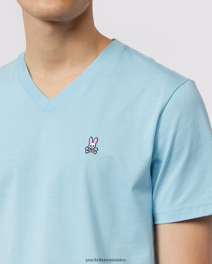 camiseta clásica con cuello en v para hombre cielo azulR46422130 Psycho Bunny