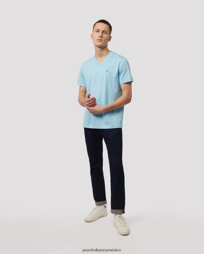 camiseta clásica con cuello en v para hombre cielo azulR46422130 Psycho Bunny