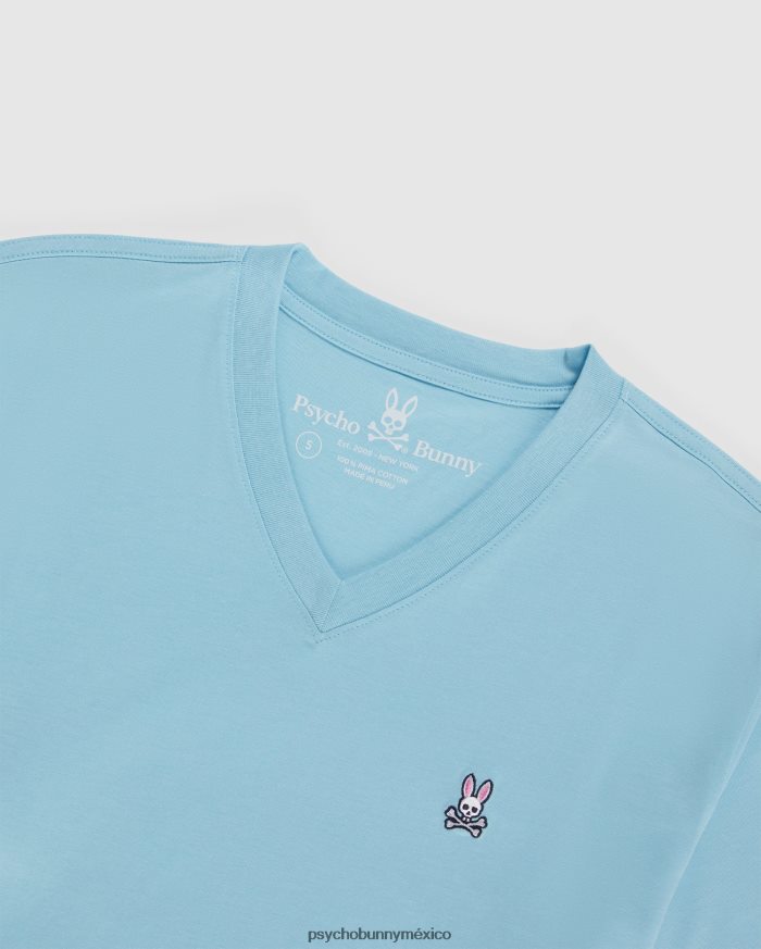 camiseta clásica con cuello en v para hombre cielo azulR46422130 Psycho Bunny