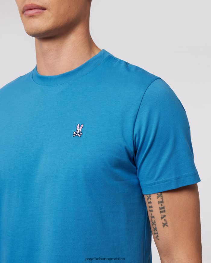camiseta clásica con cuello redondo para hombre azul yaleR46422174 Psycho Bunny