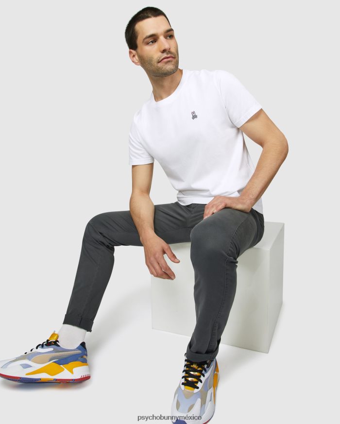 camiseta clásica con cuello redondo para hombre blancoR46422179 Psycho Bunny