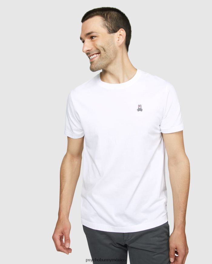 camiseta clásica con cuello redondo para hombre blancoR46422179 Psycho Bunny