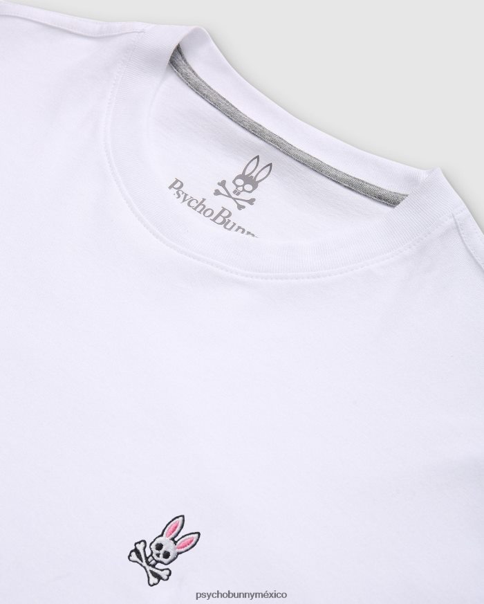 camiseta clásica con cuello redondo para hombre grande y alto blancoR46422424 Psycho Bunny