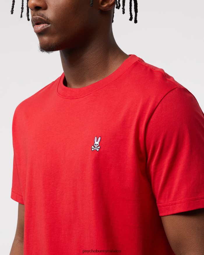 camiseta clásica con cuello redondo para hombre rojo brillanteR46422243 Psycho Bunny