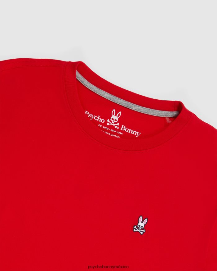 camiseta clásica con cuello redondo para hombre rojo brillanteR46422243 Psycho Bunny