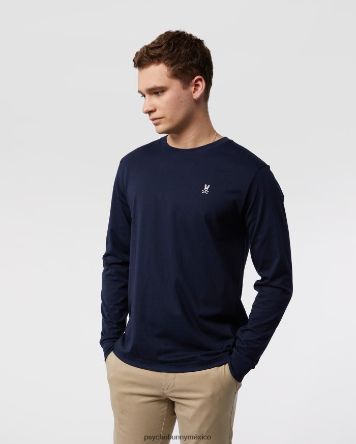 camiseta clásica de manga larga con cuello redondo para hombre ArmadaR46422213 Psycho Bunny