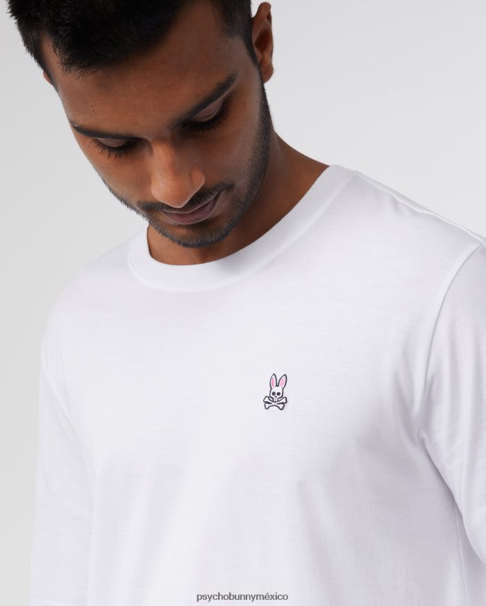 camiseta clásica de manga larga con cuello redondo para hombre blancoR46422206 Psycho Bunny
