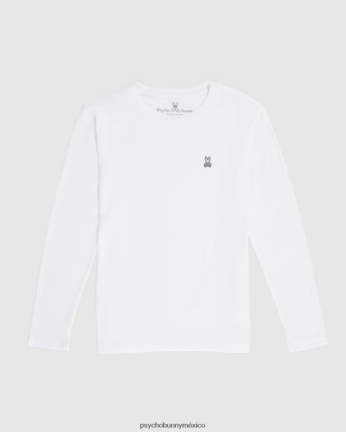 camiseta clásica de manga larga con cuello redondo para hombre blancoR46422206 Psycho Bunny