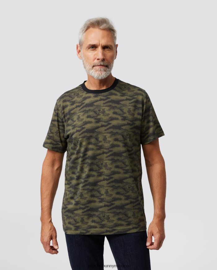 camiseta con estampado de camuflaje rockaway para hombre oliva oscuroR46422274 Psycho Bunny