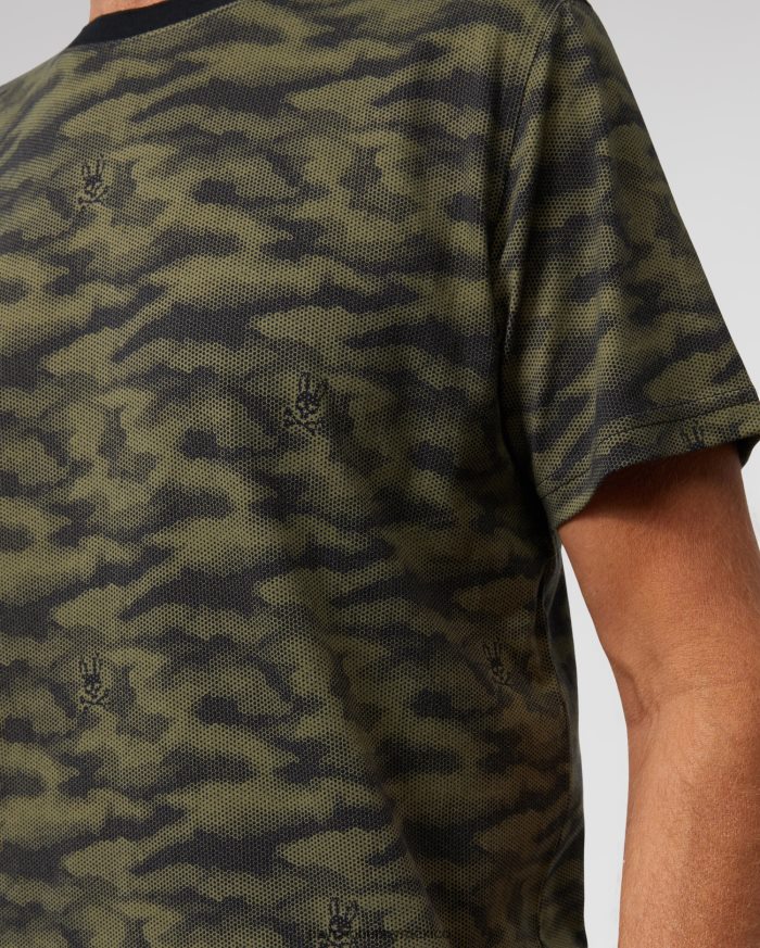 camiseta con estampado de camuflaje rockaway para hombre oliva oscuroR46422274 Psycho Bunny