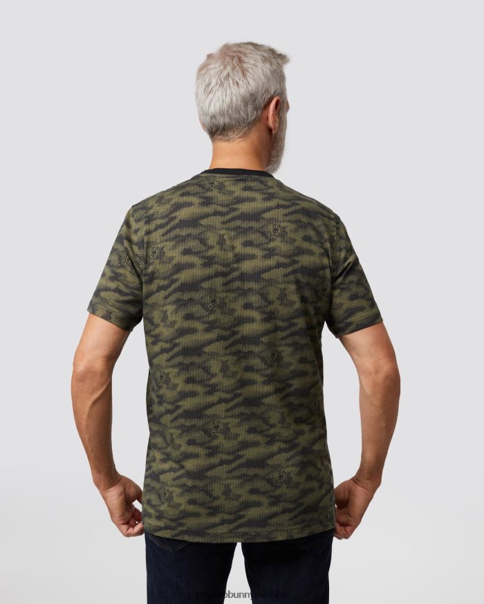 camiseta con estampado de camuflaje rockaway para hombre oliva oscuroR46422274 Psycho Bunny