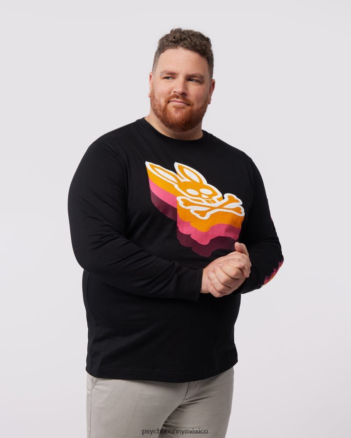 camiseta con gráfico dalles grande y alto para hombre talla grande y alta negroR46422437 Psycho Bunny