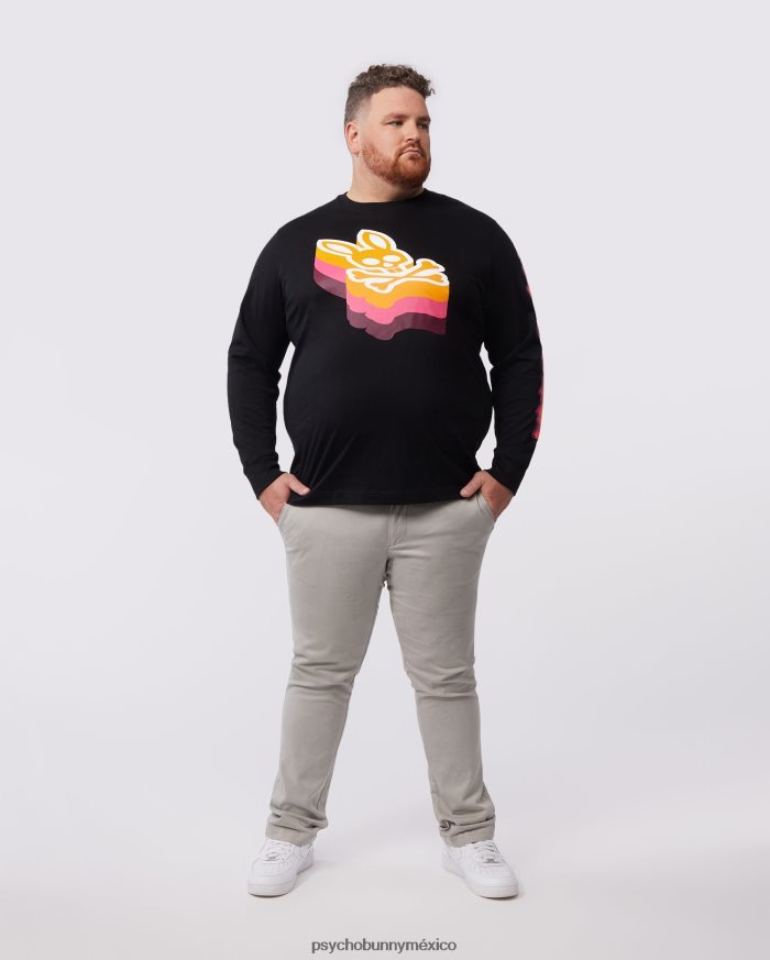 camiseta con gráfico dalles grande y alto para hombre talla grande y alta negroR46422437 Psycho Bunny