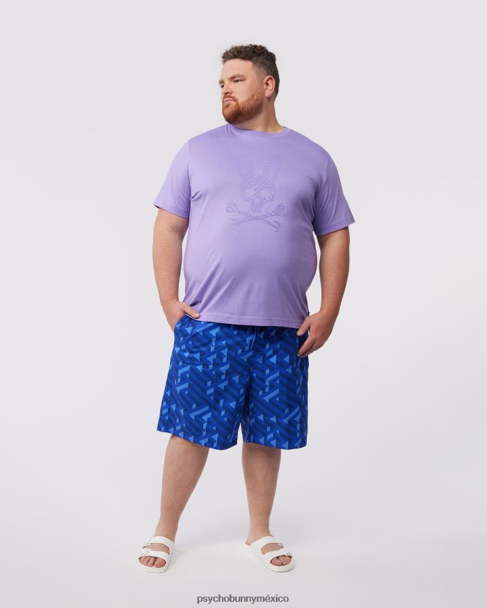 camiseta con gráfico de borde grande y alto para hombre lavandaR46422401 Psycho Bunny