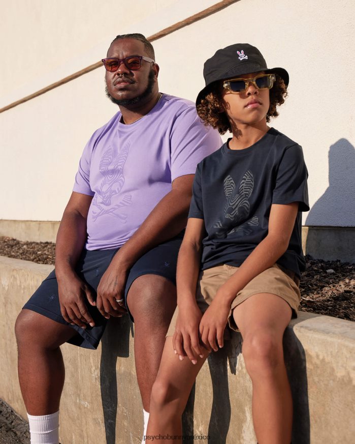 camiseta con gráfico de borde grande y alto para hombre lavandaR46422401 Psycho Bunny