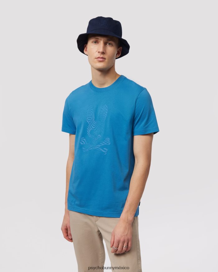 camiseta con gráfico de borde para hombre azul yaleR46422164 Psycho Bunny