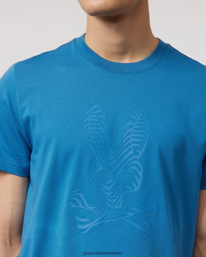 camiseta con gráfico de borde para hombre azul yaleR46422164 Psycho Bunny