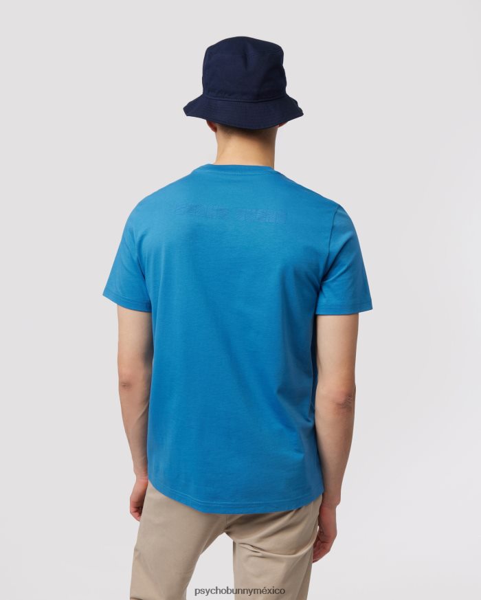 camiseta con gráfico de borde para hombre azul yaleR46422164 Psycho Bunny