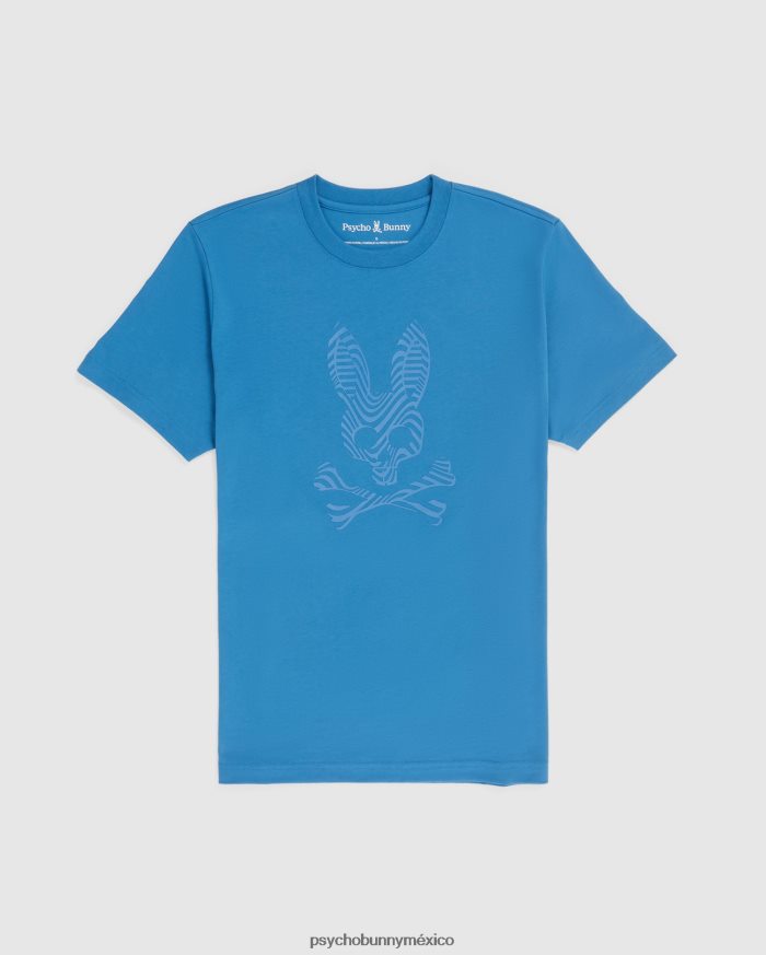 camiseta con gráfico de borde para hombre azul yaleR46422164 Psycho Bunny