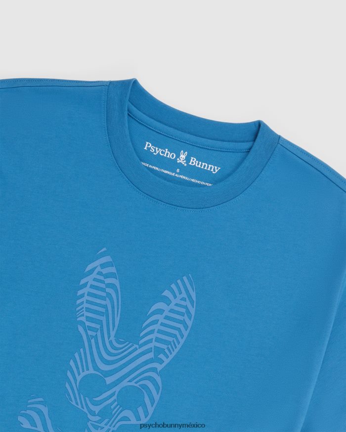 camiseta con gráfico de borde para hombre azul yaleR46422164 Psycho Bunny