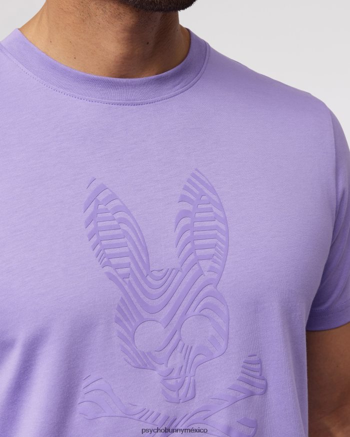 camiseta con gráfico de borde para hombre lavandaR46422109 Psycho Bunny