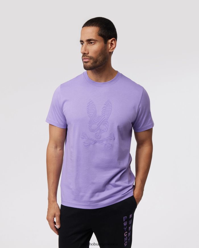 camiseta con gráfico de borde para hombre lavandaR46422109 Psycho Bunny