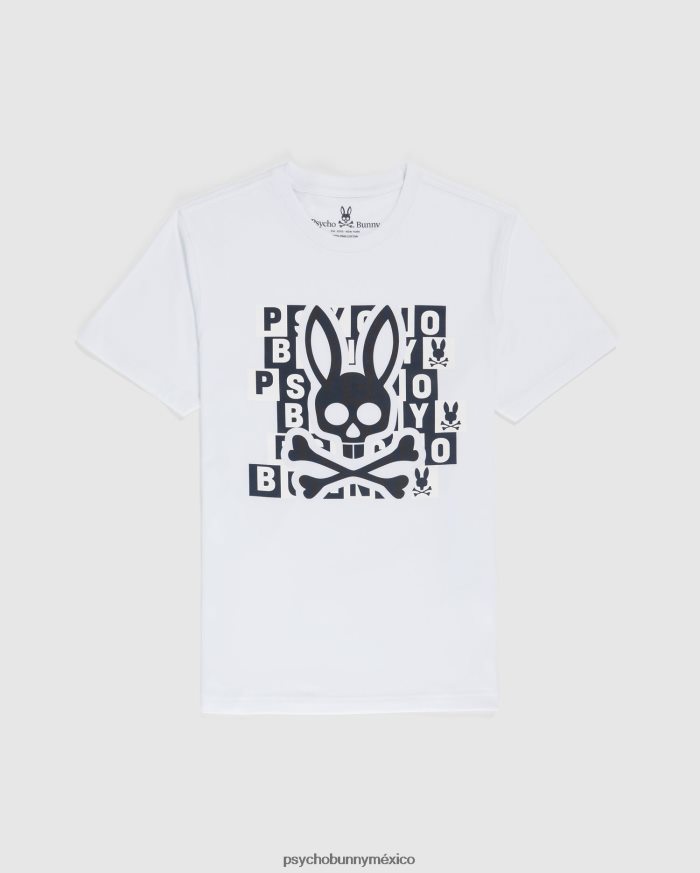 camiseta con gráfico de conejito hamming grande y alto para hombre blancoR46422415 Psycho Bunny