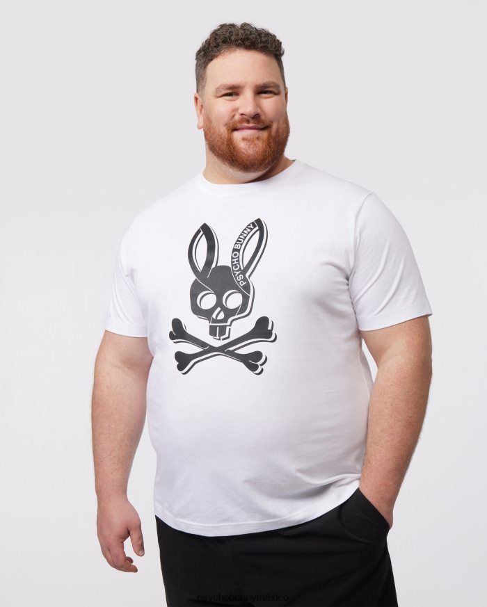 camiseta con gráfico de sarga grande y alto para hombre blancoR46422399 Psycho Bunny