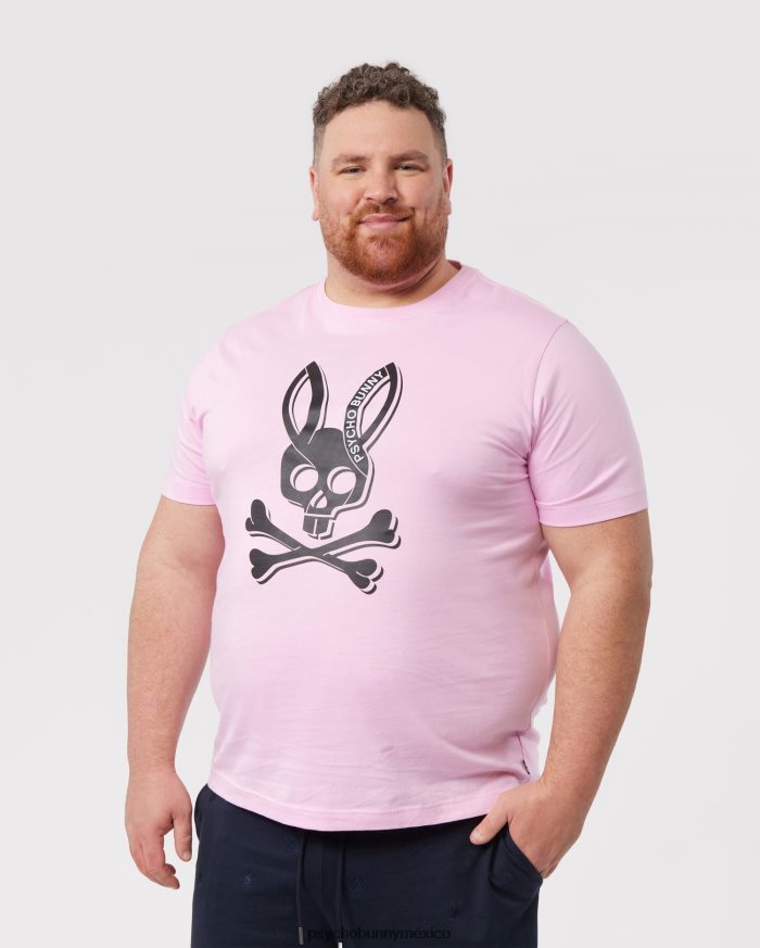 camiseta con gráfico de sarga grande y alto para hombre rosa puroR46422397 Psycho Bunny