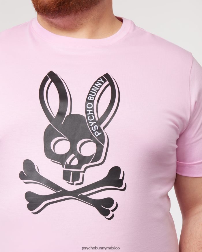camiseta con gráfico de sarga grande y alto para hombre rosa puroR46422397 Psycho Bunny