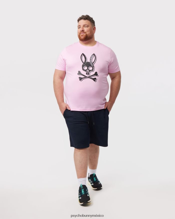 camiseta con gráfico de sarga grande y alto para hombre rosa puroR46422397 Psycho Bunny