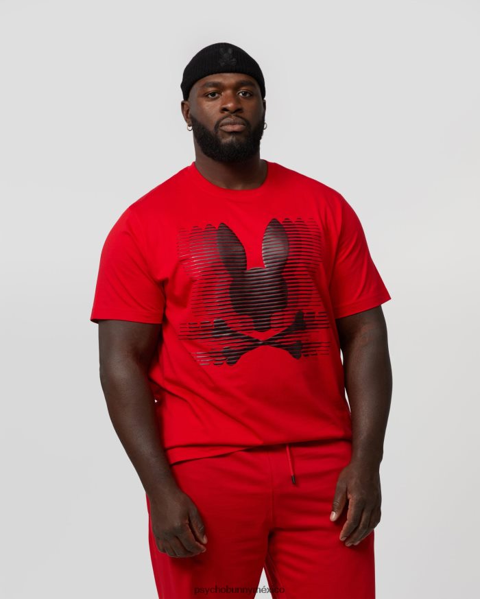 camiseta con gráfico de turing grande y alto para hombre rojo brillanteR46422435 Psycho Bunny