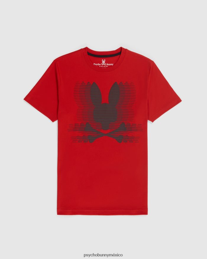 camiseta con gráfico de turing grande y alto para hombre rojo brillanteR46422435 Psycho Bunny