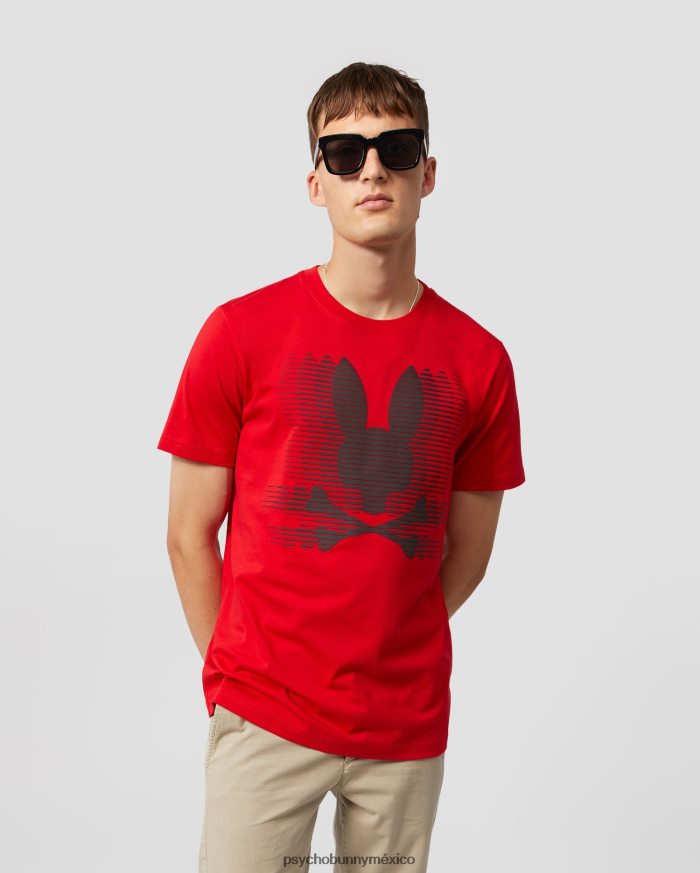 camiseta con gráfico de turing para hombre rojo brillanteR46422211 Psycho Bunny