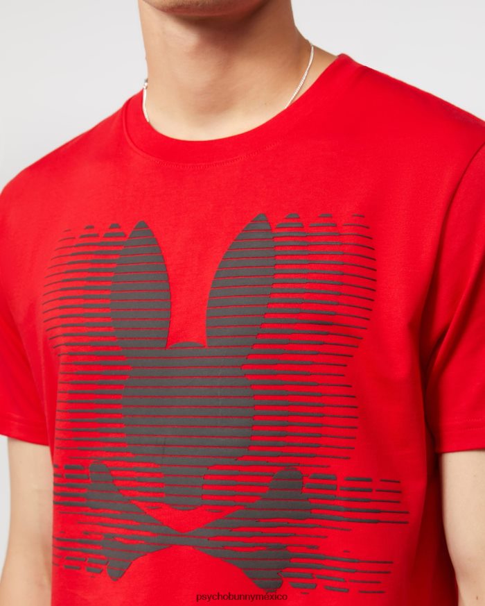 camiseta con gráfico de turing para hombre rojo brillanteR46422211 Psycho Bunny