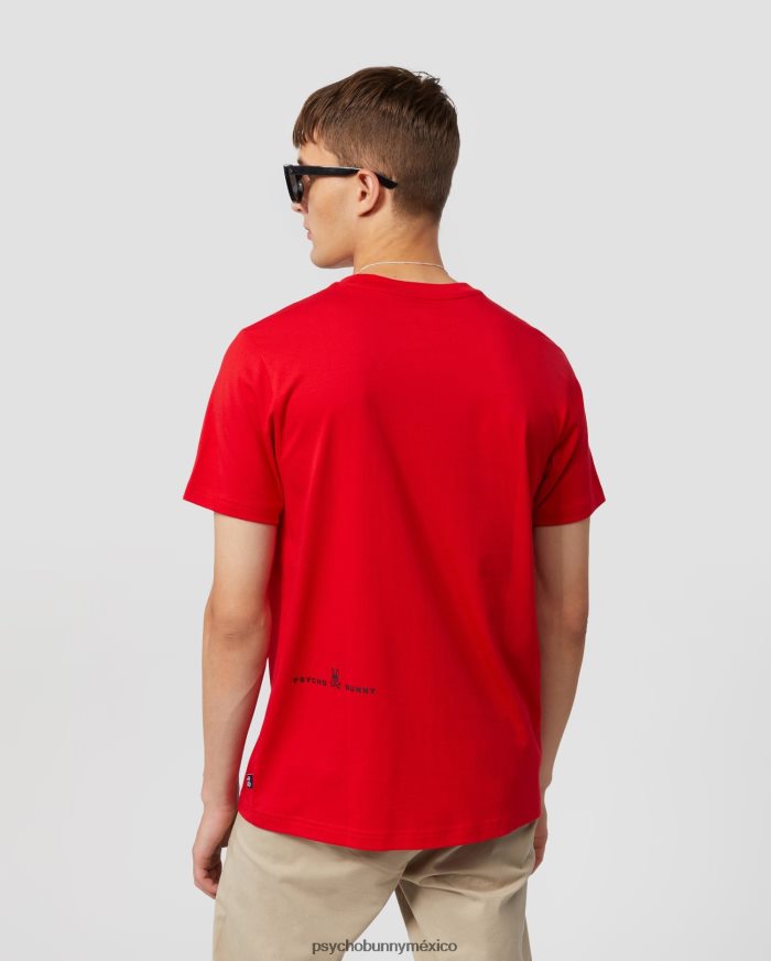 camiseta con gráfico de turing para hombre rojo brillanteR46422211 Psycho Bunny