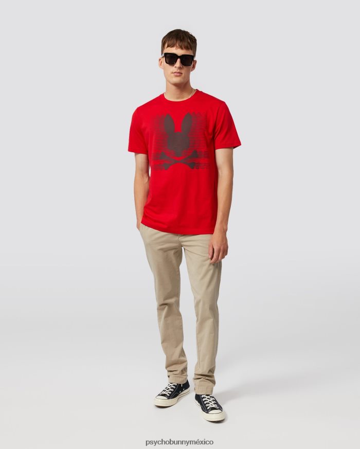 camiseta con gráfico de turing para hombre rojo brillanteR46422211 Psycho Bunny