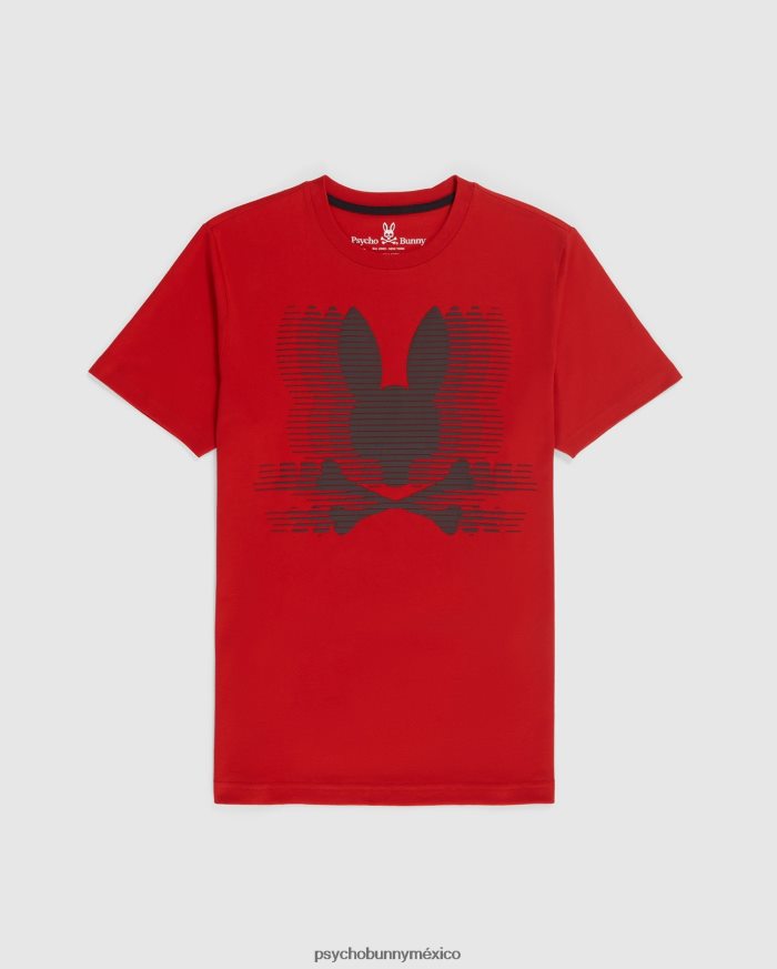 camiseta con gráfico de turing para hombre rojo brillanteR46422211 Psycho Bunny