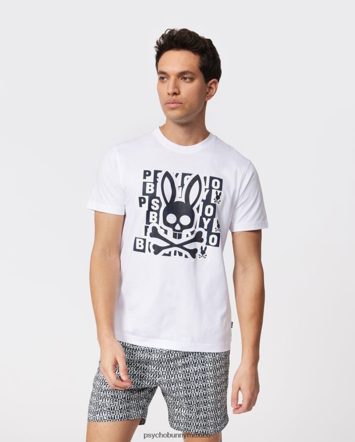 camiseta con gráfico del conejito hamming para hombre blancoR46422218 Psycho Bunny