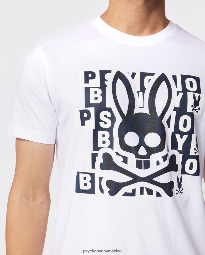 camiseta con gráfico del conejito hamming para hombre blancoR46422218 Psycho Bunny