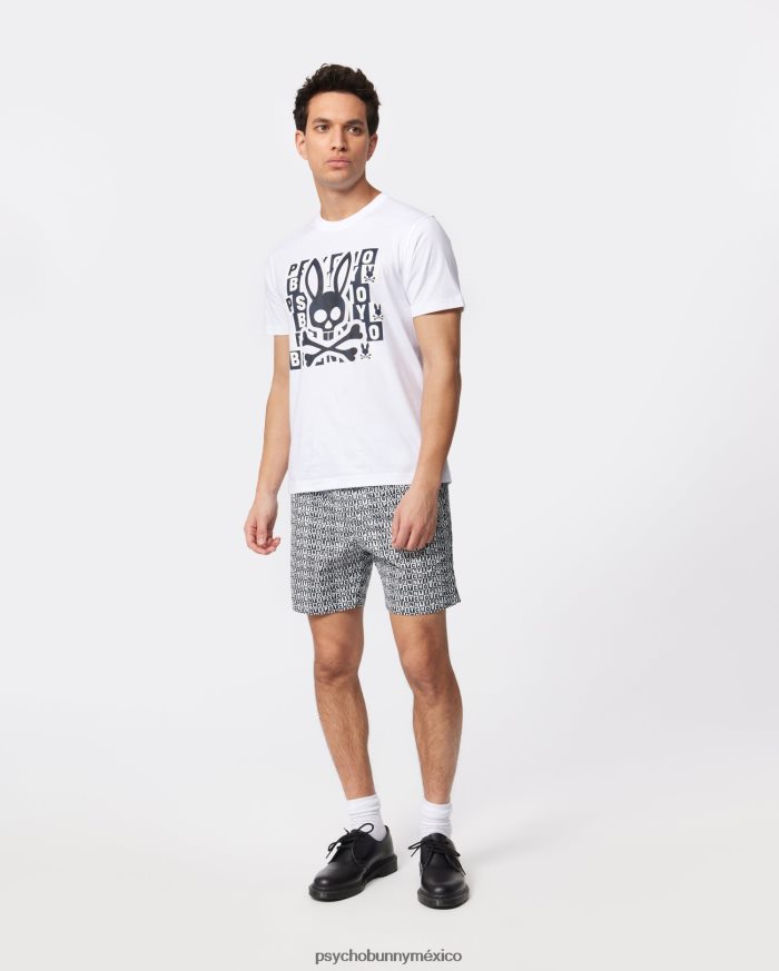 camiseta con gráfico del conejito hamming para hombre blancoR46422218 Psycho Bunny