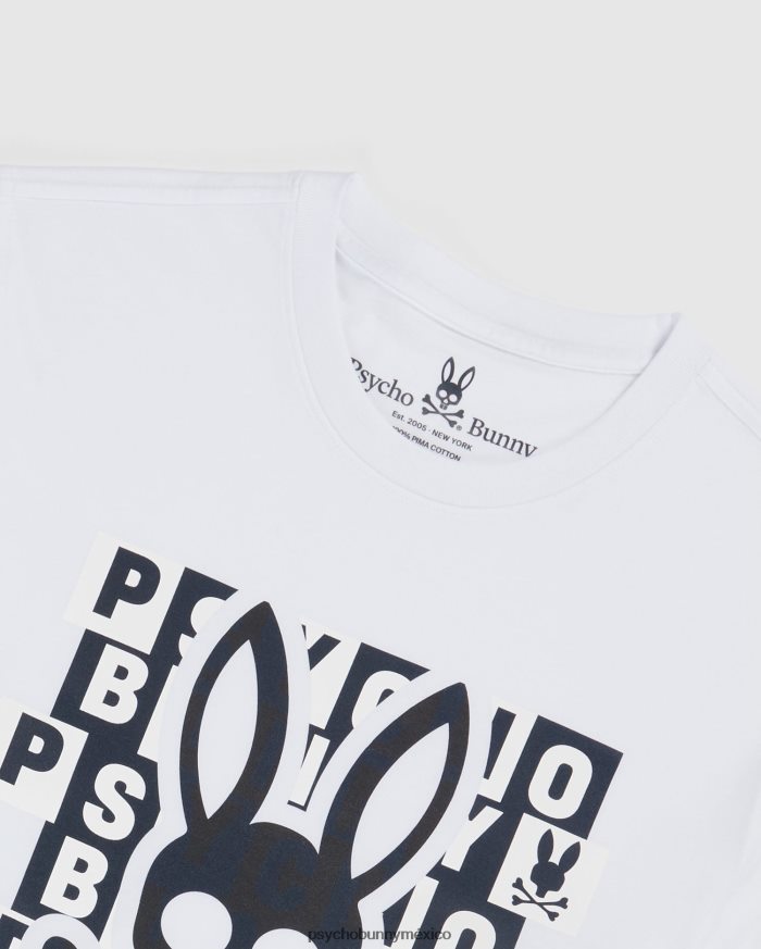 camiseta con gráfico del conejito hamming para hombre blancoR46422218 Psycho Bunny