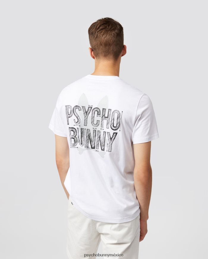 camiseta con gráfico en la espalda de conejito depoe para hombre blancoR46422248 Psycho Bunny