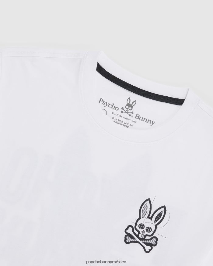 camiseta con gráfico en la espalda de conejito depoe para hombre blancoR46422248 Psycho Bunny