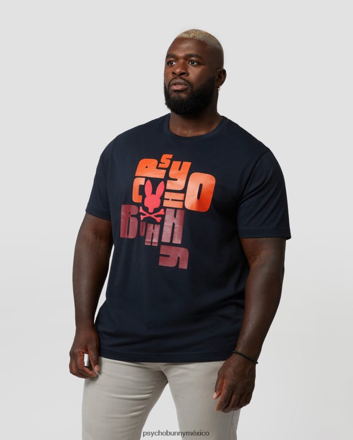 camiseta con gráfico flocado de lyons grandes y altos para hombre ArmadaR46422441 Psycho Bunny