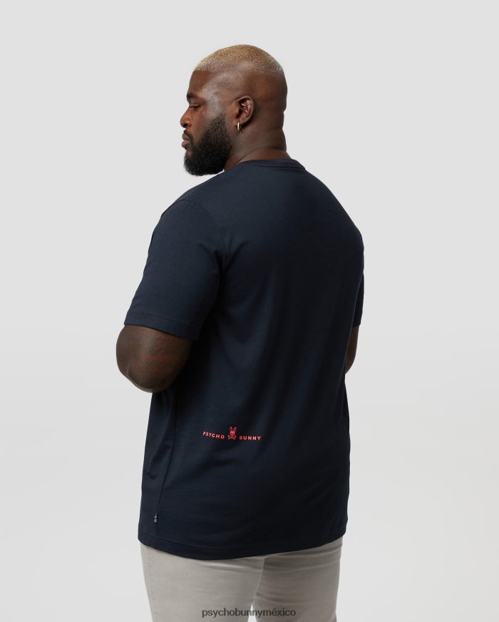 camiseta con gráfico flocado de lyons grandes y altos para hombre ArmadaR46422441 Psycho Bunny