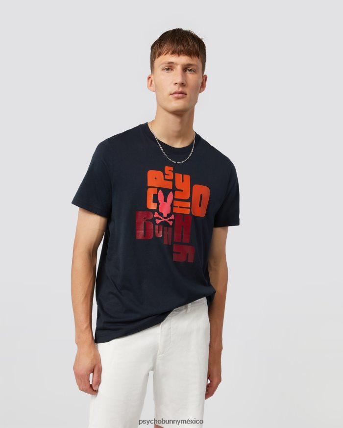 camiseta con gráfico flocado de lyons para hombre ArmadaR46422260 Psycho Bunny